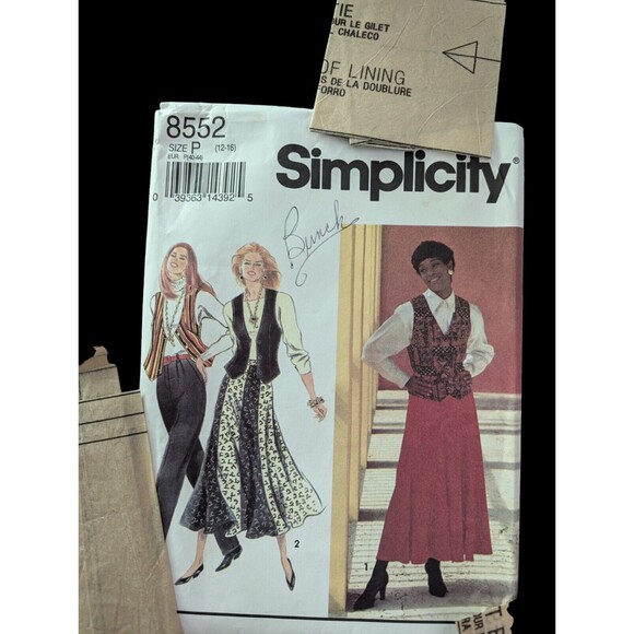Vintage Pattern Misses Dress  Tunic Alternate Sleeves Sz P12-16 Simplicity 8552 - Picture 2 of 4